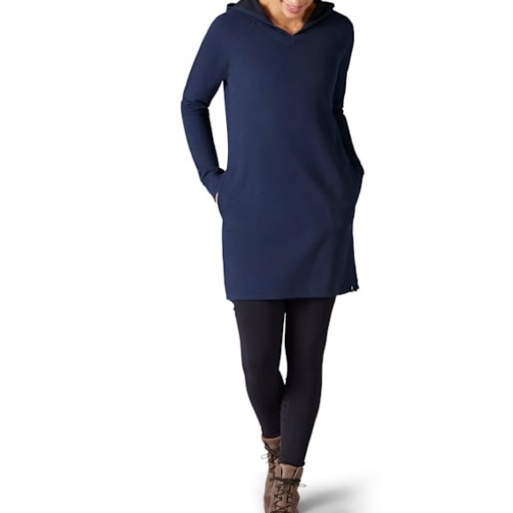NWT‎ Smartwool Womens Everyday Exploration Merino Wool Hoodie Dress Navy Size S